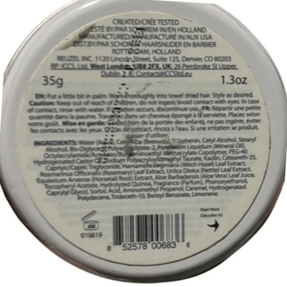 Reuzel Clay Matte Pomade 1.3 oz‎ Travel Tin White Strong Hold Matte - Picture 2 of 2